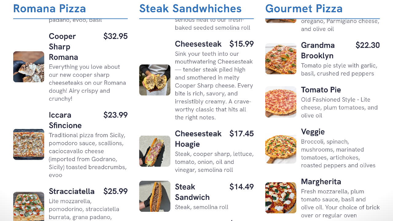 Live menu board on a Chalk screen